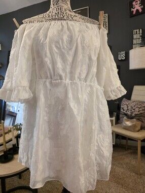 White Off-Shoulder Textured Blouse